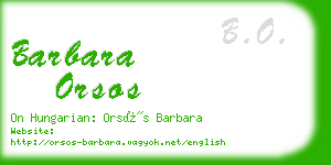 barbara orsos business card