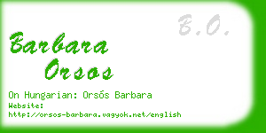 barbara orsos business card